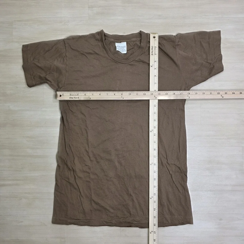 Vintage 80s U.S. Army Brown 436 Military Undershirt Union Underwear USA Sz Small